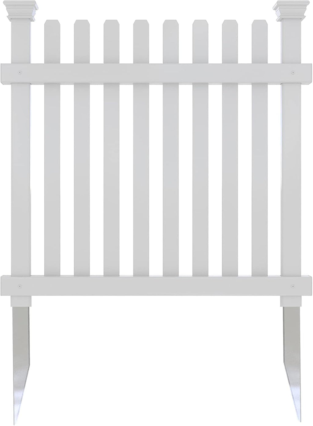 Outdoor No Dig Garden Fence with Vinyl Gate Kit M98783