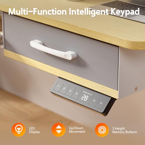 Electric Standing Desk with 2 Drawers, Height Adjustable for Home Office W495