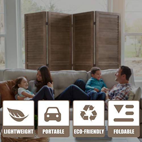 6 Panel Wood Room Divider Privacy Screen Freestanding White U13428