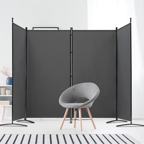 3 Panel Room Divider Folding Partition Privacy Screens, Freestanding Fabric Panel, 102" W x 71" H S7520
