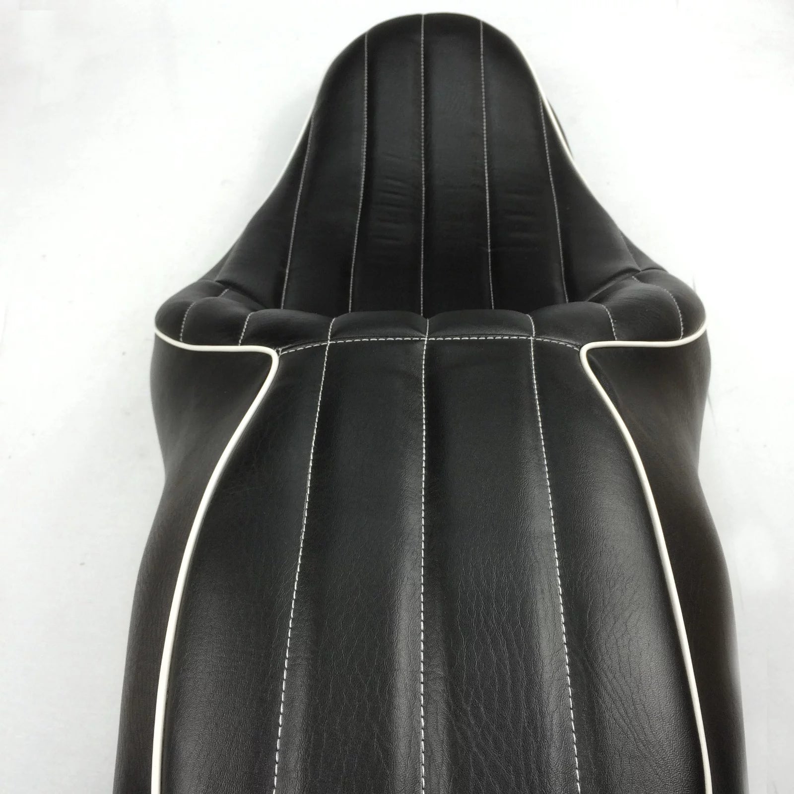 Motorcycle 2-up Leather Seat with Vertical Stripes Z3586