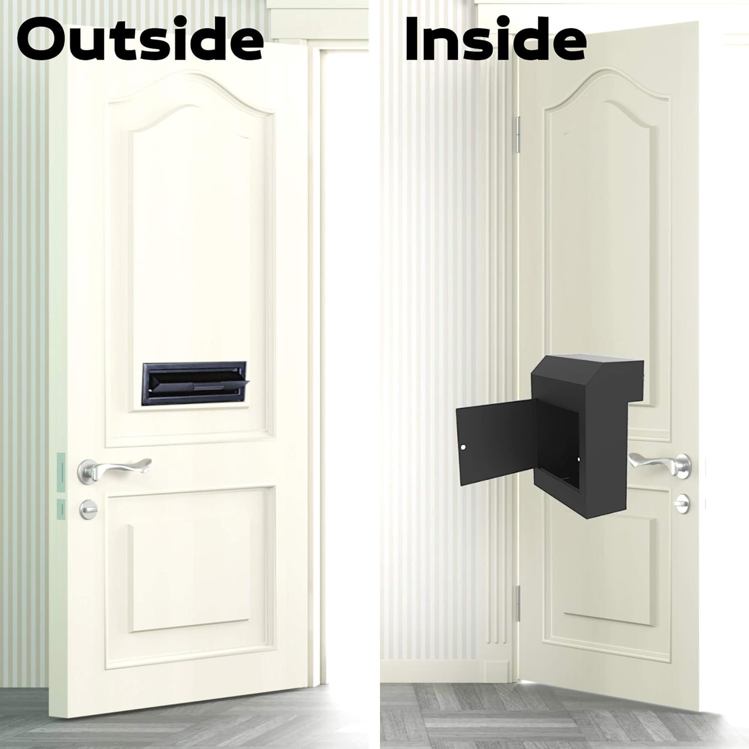 Door Drop Box for Mail, Rent, Deposit, and Night Key - Locking Steel Mailbox with Rear Access Z4592