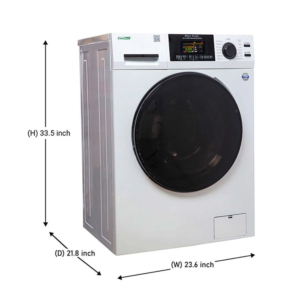 Compact Combo Washer Dryer with Pet Cycle, White H650