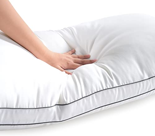 Bed Pillows King Size Set of 2 - Soft Gusseted Pillow for Sleepers Z7784