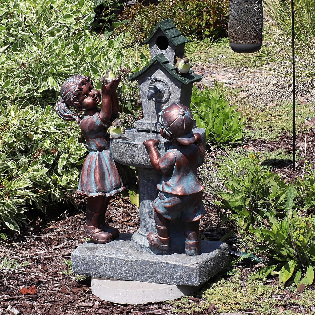 Outdoor Water Fountain with Bird Bath Design H330057