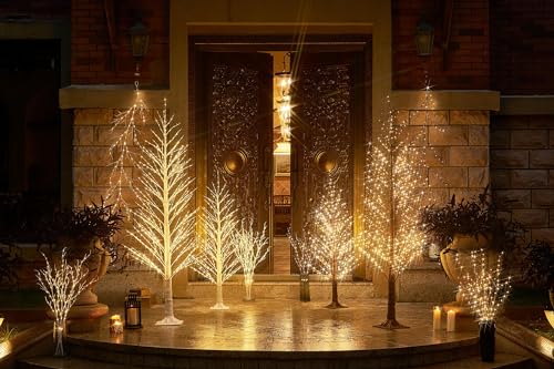 Lighted Twig Tree with Fairy Lights 6FT 810 LED Indoor Outdoor Christmas Decoration V8581