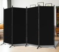 4 Panel Folding Room Divider Privacy Screen with Steel Frame F2996