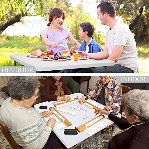 Portable 4 Foot Plastic Folding Table, Indoor Outdoor Heavy Duty, White Y15191