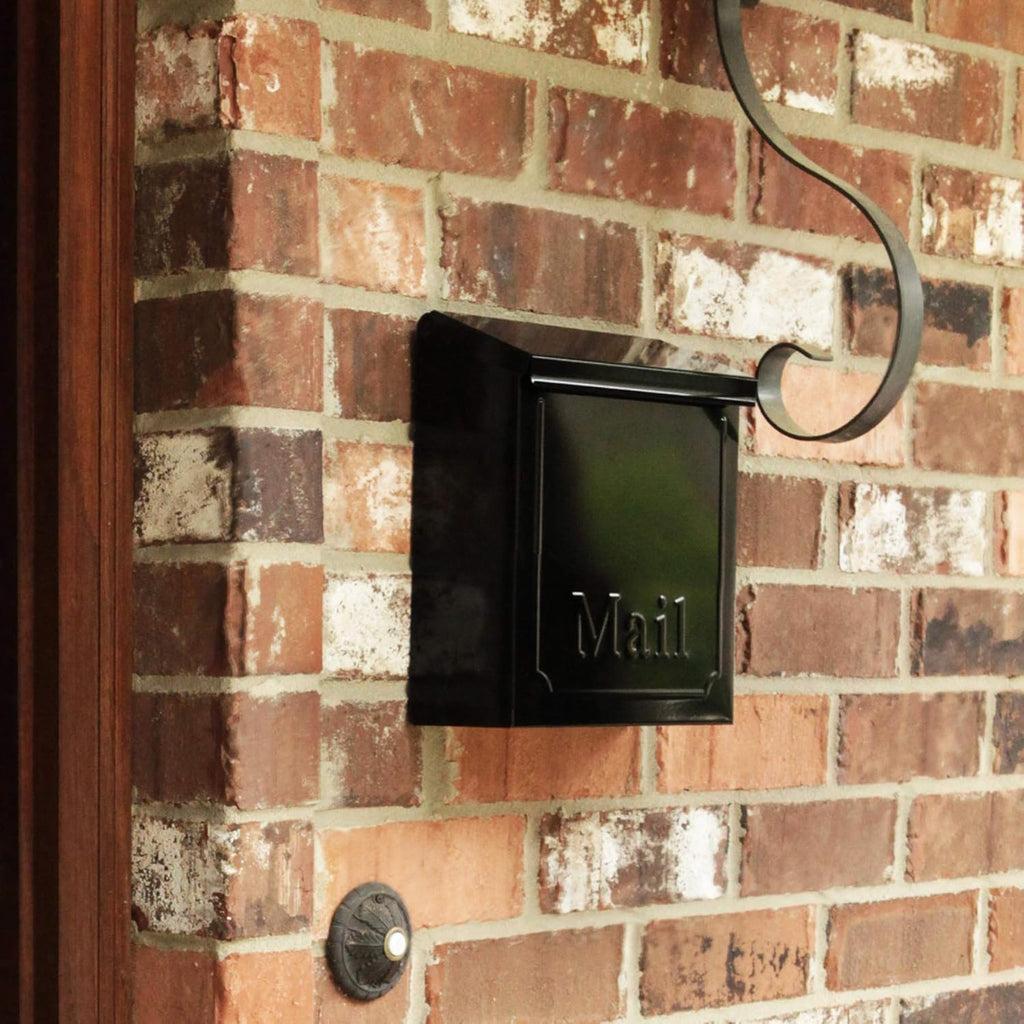 Wall Mount Mailbox, Galvanized Steel, Black S22839