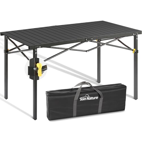 Portable Outdoor Camping Table for 2-6 Person, Foldable with Aluminum Roll-Up Top and Carry Bag P297255