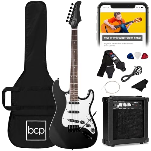 39in Full Size Beginner Electric Guitar Starter Kit with Case and Amp E13920