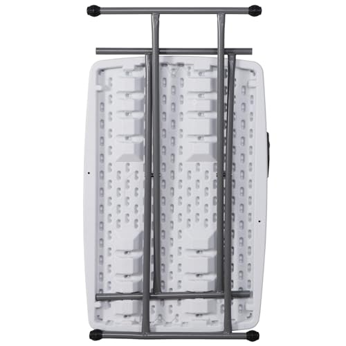 Portable 4 Foot Plastic Folding Table, Indoor Outdoor Heavy Duty, White Y15191