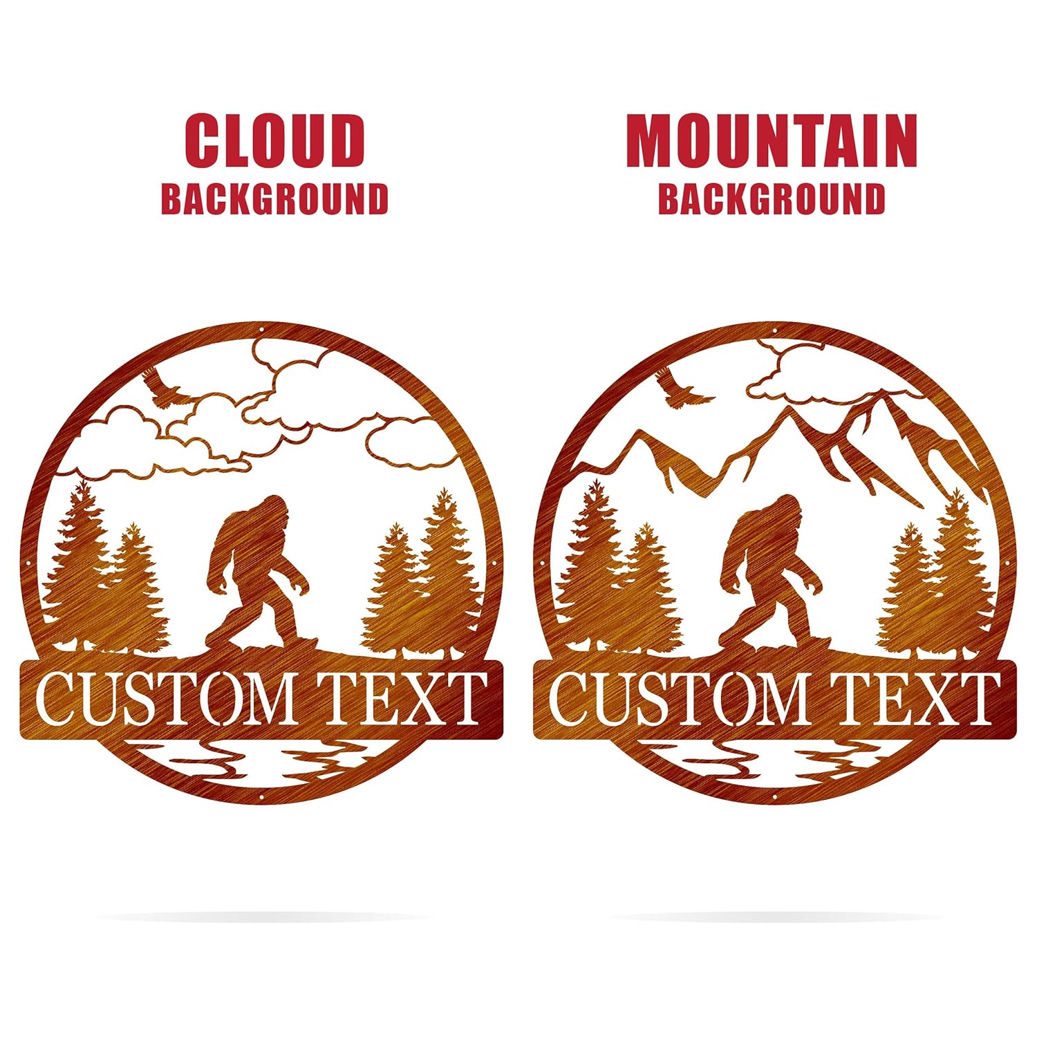 Outdoor Metal Sign Bigfoot Yard Decor J7348
