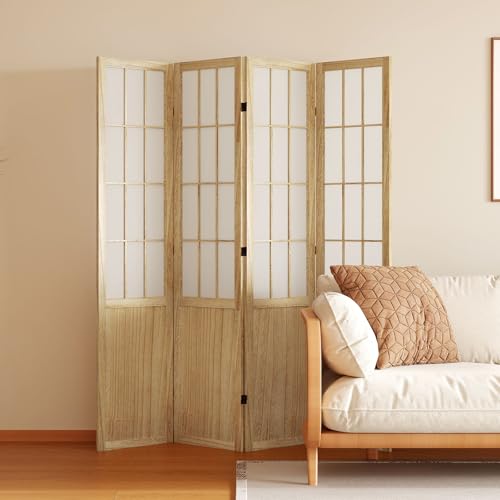 Japanese Shoji Style Folding Room Divider, 4 Panels, Black G5567