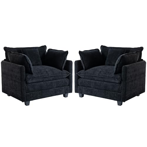 Chenille Lounge Chair with Ottoman, Beige, 1-Seat R52165