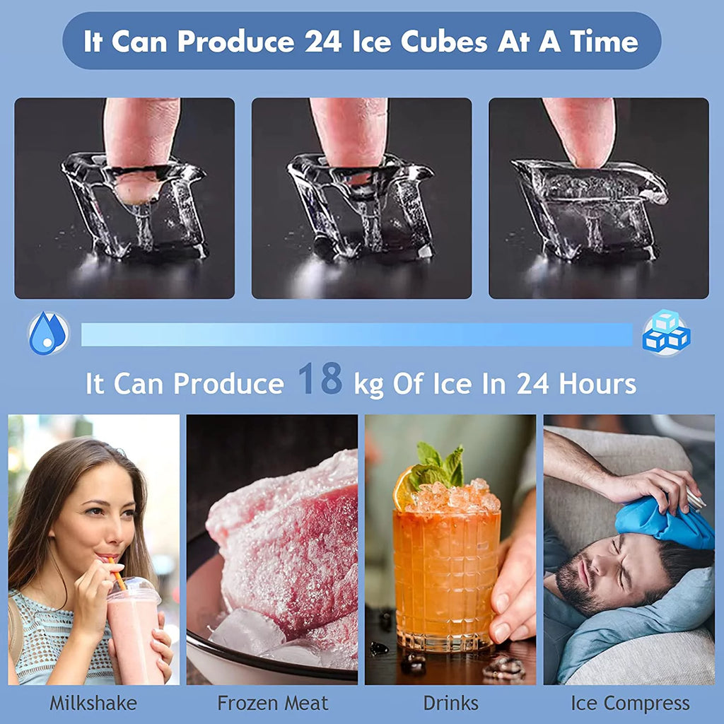 Countertop Ice Maker Machine, 45 Lbs/24H, Compact with Ice Scoop & Basket U53641