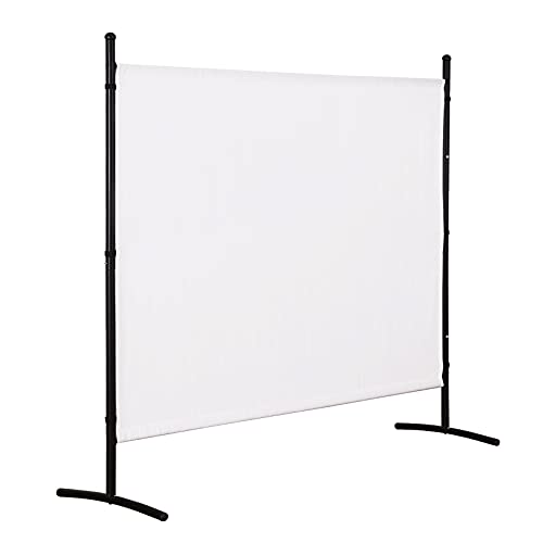 4 Panel Folding Room Divider Privacy Screen with Steel Frame F2996
