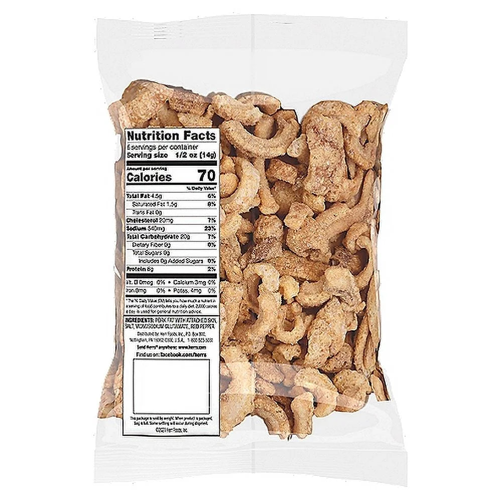 Pork Cracklins with Red Pepper, 6-Pack 3 oz. Single Serve Bags I6138