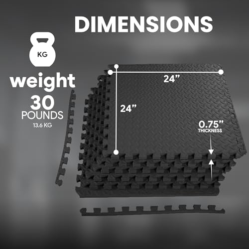 Puzzle Exercise Mat with EVA Foam Interlocking Tiles for MMA, Gymnastics and Home Gym H787
