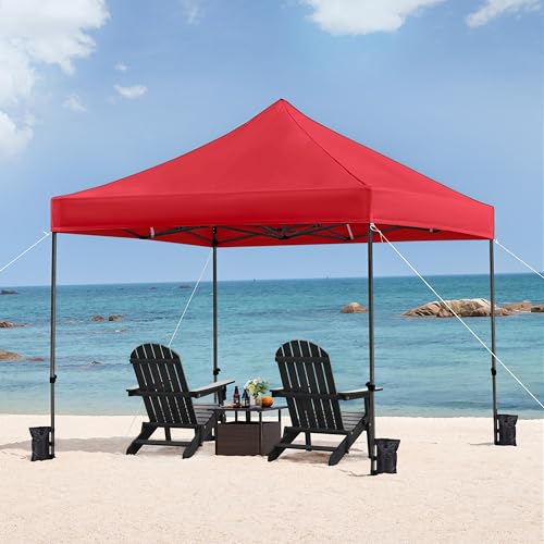 Heavy Duty Pop Up Canopy Tent 10x20 with Wheeled Carry Bag, White Q36763
