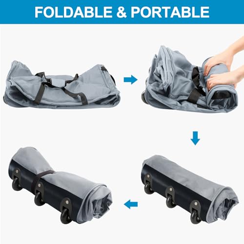 Foldable Rolling Duffel Bag with 3 Wheels, Lightweight Travel Luggage W41862