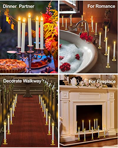 Flameless Taper Candles with Timer and Remote, LED Flickering for Home Decor M875