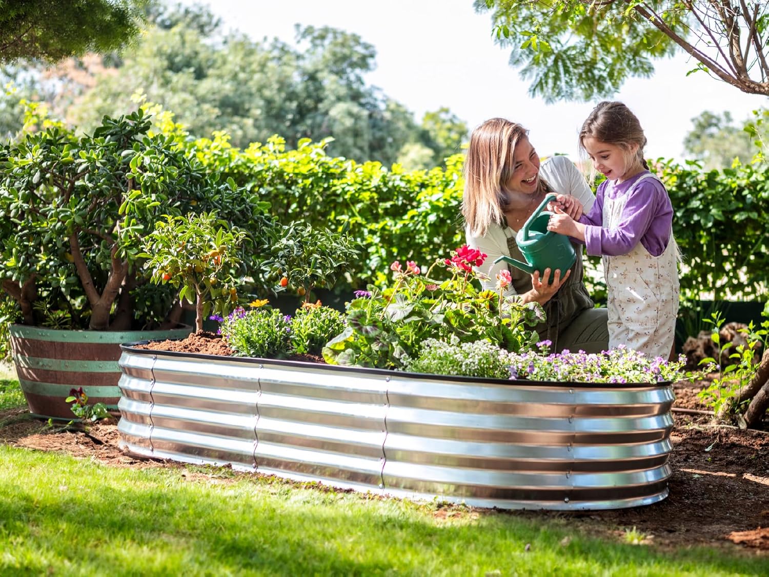 Galvanized Raised Garden Bed 8x4x1 ft for Vegetables and Flowers V592