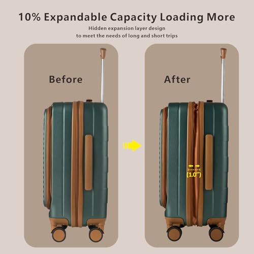 Expandable Hardside Carry-On Luggage with Spinner Wheels and TSA Lock Y87100