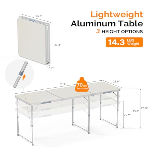 3ft Aluminum Folding Camping Table with Carrying Handle O3096
