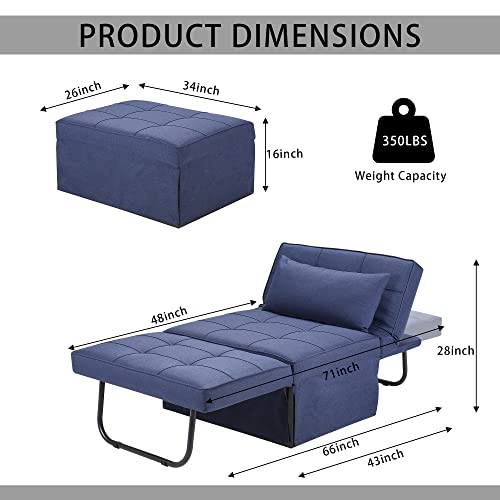 Folding Sofa Bed with Adjustable Backrest, Dark Grey Q8430