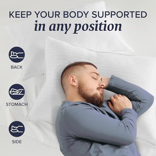 Bed Pillows Standard/Queen Size Set of 2 - Down Alternative Pillow for Sleeping F6851