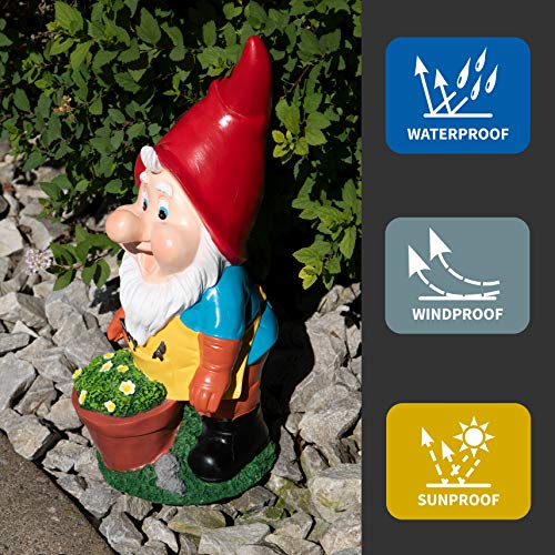 Garden Gnome Figurine Polyresin Statue for Lawn, 11 Inches R632945