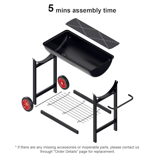 Metal Raised Planter Box on Wheels with Gardening Kit, Mobile Garden Bed Cart with Legs W630963