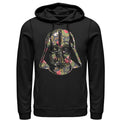 Men's Star Wars Tropical Print Darth Vader Helmet  Pull Over Hoodie Black Medium