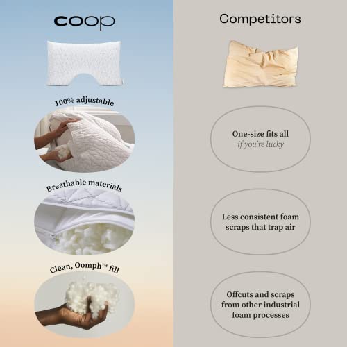 Adjustable Queen Bed Pillow, Cross Cut Memory Foam, Medium Firm for Side and Back Sleepers O458