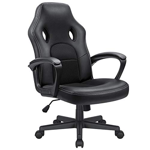 High Back Ergonomic Leather Gaming Chair, Adjustable, Blue S74277