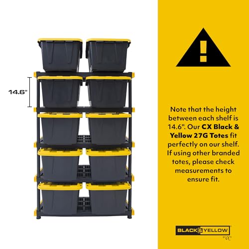 5-Tier Heavy Duty Plastic Storage Shelving Unit, 200lbs per Shelf, Indoor Outdoor L93051