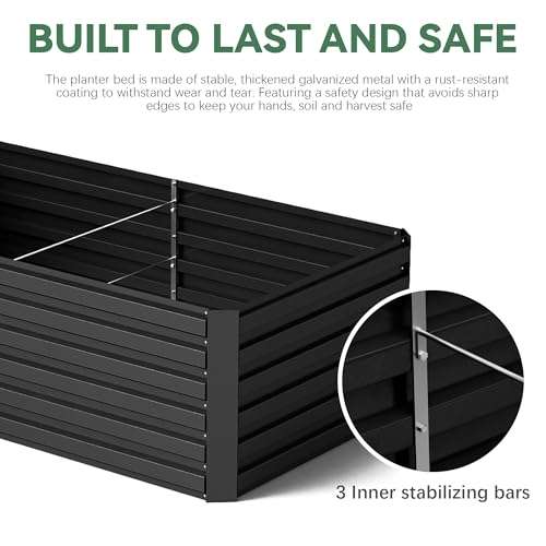 Galvanized Raised Garden Bed 8x4x2ft, Large Metal Planter Box for Outdoor Vegetables, Flowers & Herbs D2106