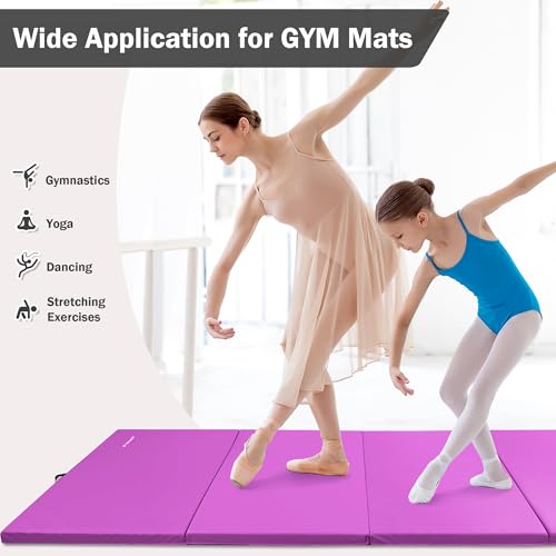 Folding Exercise Gymnastics Mat, 4x8x2 Inch, with Carrying Handles P466