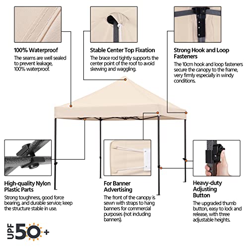 Heavy Duty Pop Up Canopy Tent 10x20 with Wheeled Carry Bag, White Q36763