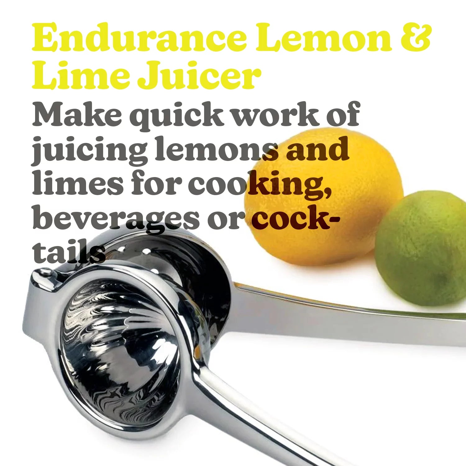 Washable Lemon Squeezer Stainless Steel with Large Bowl and Stable Grip O8612