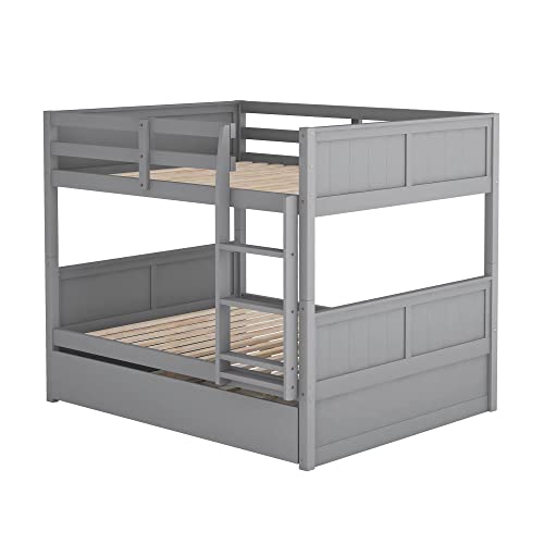 Twin Over Full Bunk Bed with Slide and Stairs for Kids I642