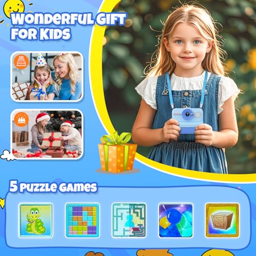 Kids Instant Print Camera 1080P HD with 3 Rolls Paper & 32GB Card U8422