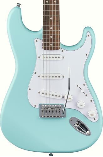 Stratocaster Electric Guitar Bundle with Amplifier, Gig Bag, Strap, Cable, Picks, and DVD F102