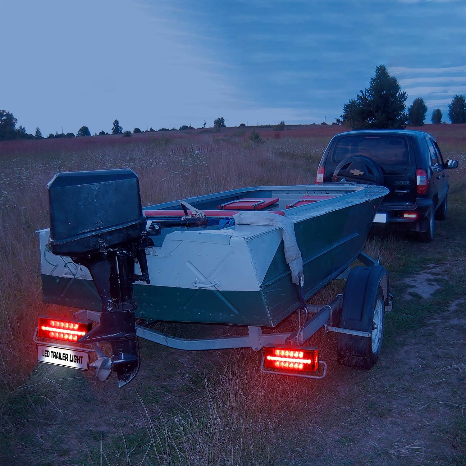 Submersible LED Trailer Light Kit, Waterproof Tail Lights with Turn and License Lights Q667